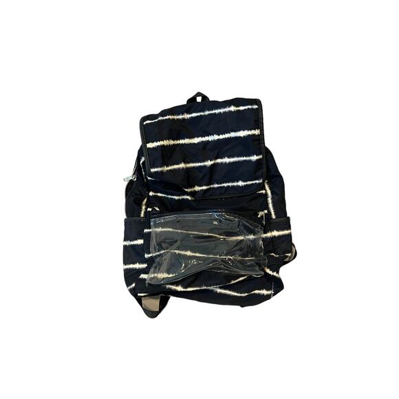 Striped Daily Backpack w Clear Pocket - Picture 1 of 3